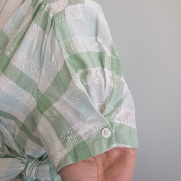 Checkered Wrap Blouse - Picture 4 of 7